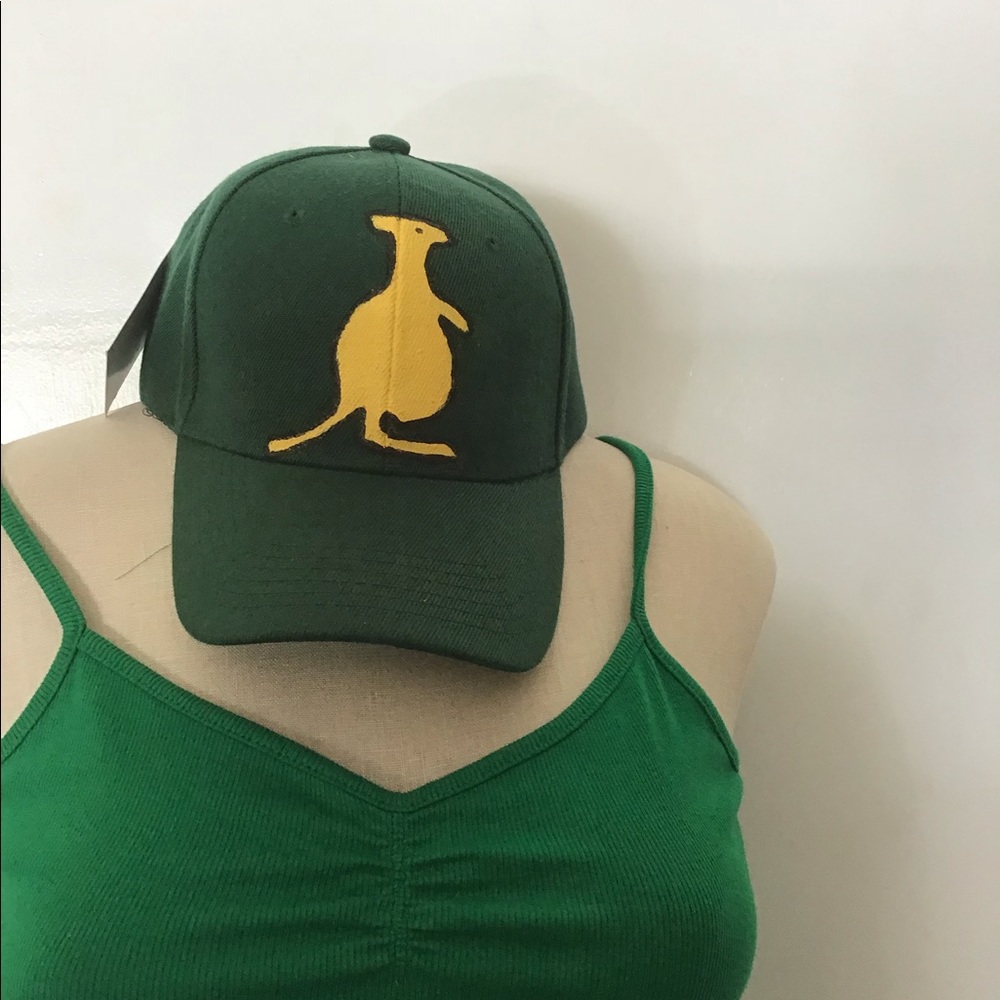 Baseball Cap Hand Painted Kangaroo  to front.